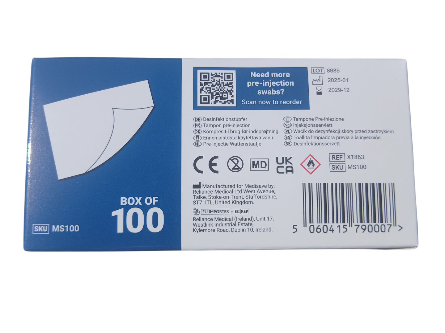 100 Pre Resin Repair Injection Wipes