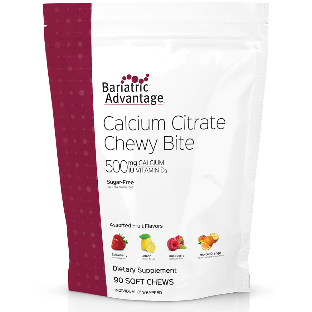 Bariatric Advantage Assorted Fruity Flavors Calcium Citrate Chewy 500mg