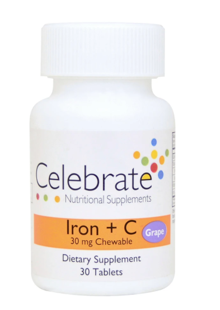 Celebrate Grape Iron+C 30mg Chewable