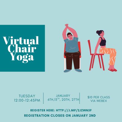 Virtual Chair Yoga Class ($10 per class) Increase quantity for number of classes you can attend