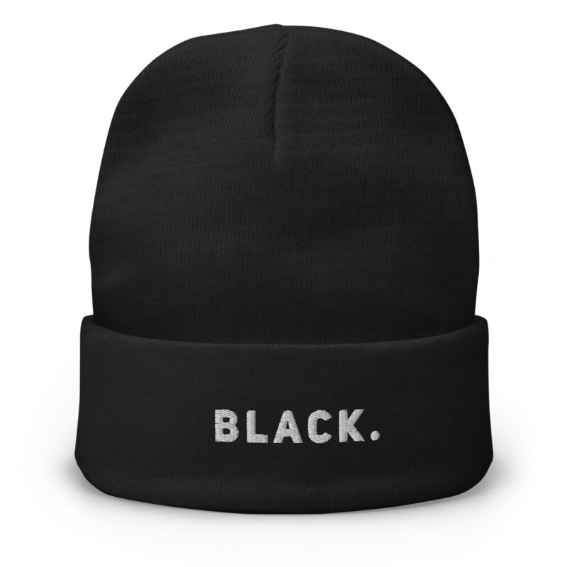 BLACK period. Embroidered Beanie