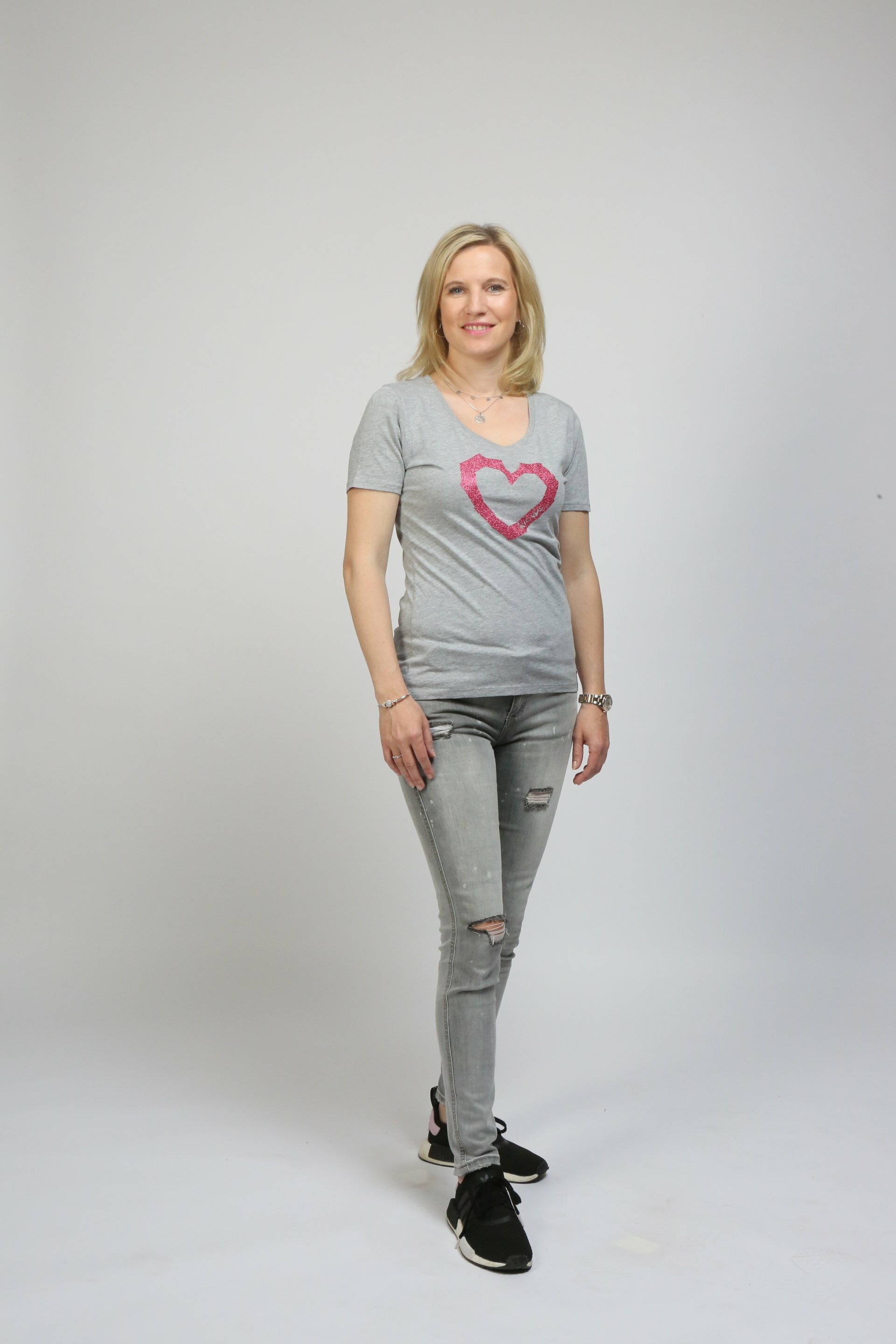 Damen-Shirt Grau mit Aufdruck 