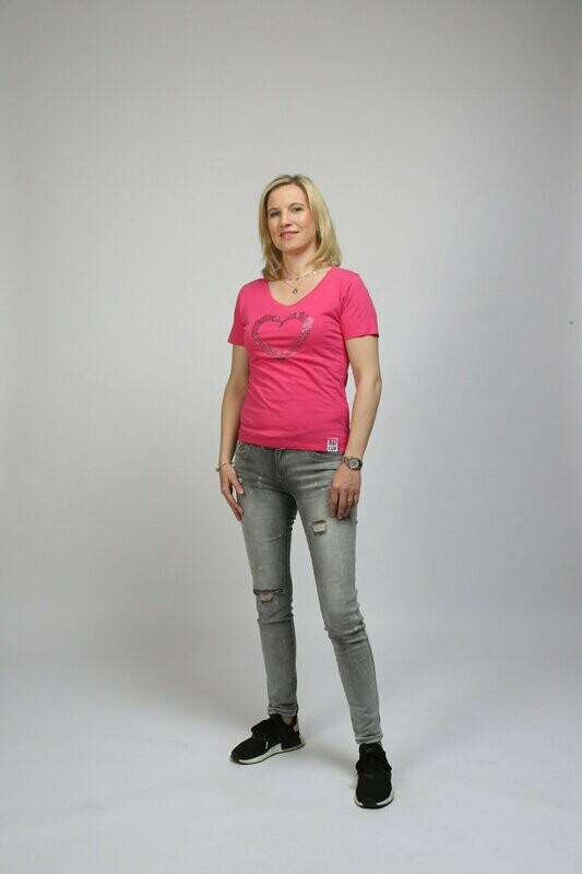 Damen-Shirt Pink mit Aufdruck Damen-Shirt Pink mit Aufdruck "Pinkes Glitzerherz"