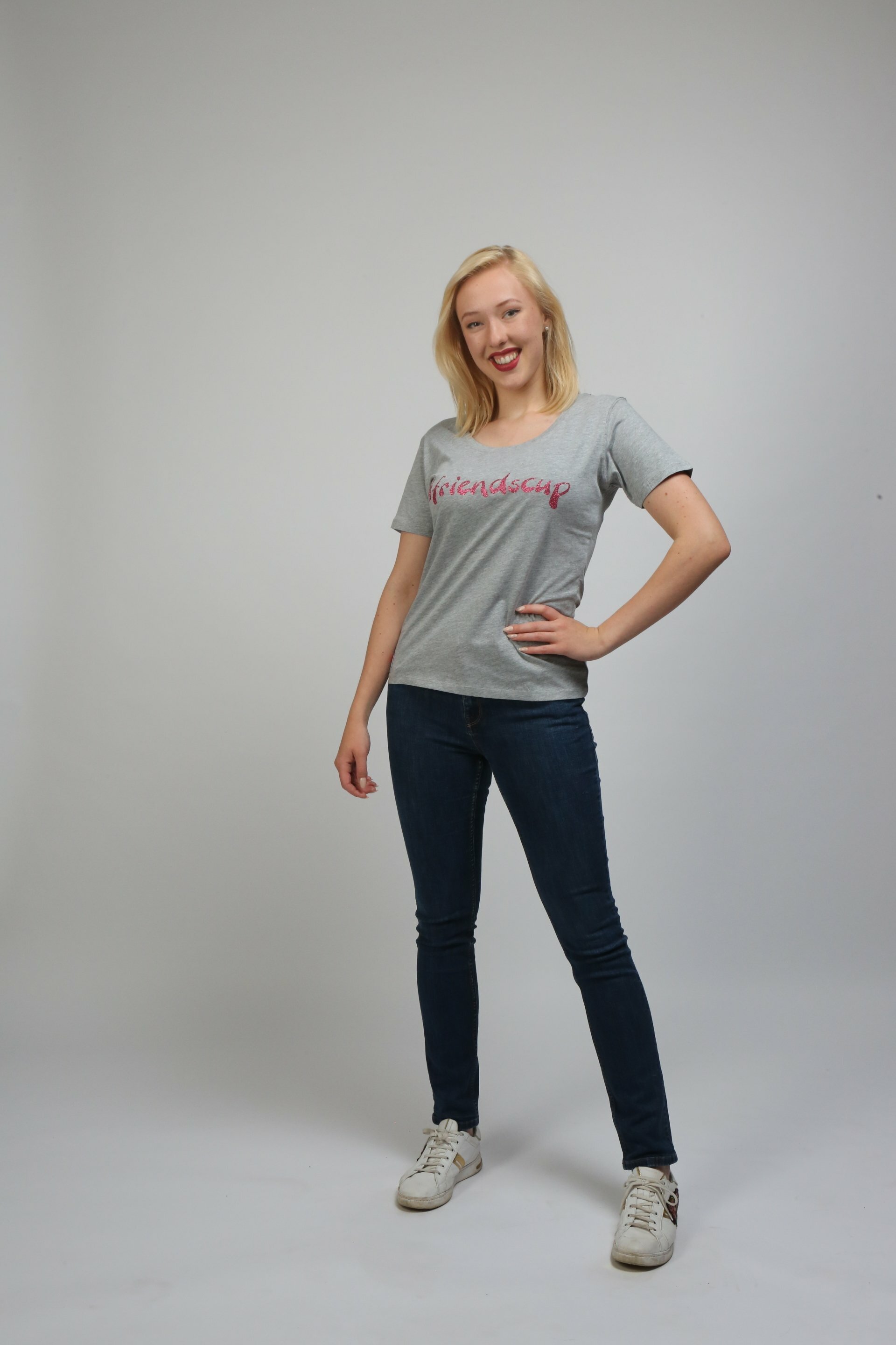 Damen-Shirt Grau mit Aufdruck 