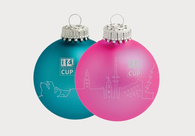 FC X-MAS Kugeln in Minze oder Pink mit Hamburg Motiv FC X-MAS Kugeln in Minze oder Pink mit Hamburg Motiv