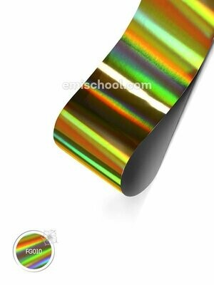 Foil holographic gold Transverse stripes, 1.5 m