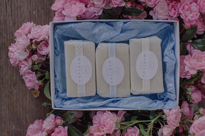Three Assorted 60g soaps in a gift box