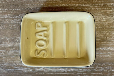 Cream Ceramic Soap Dish