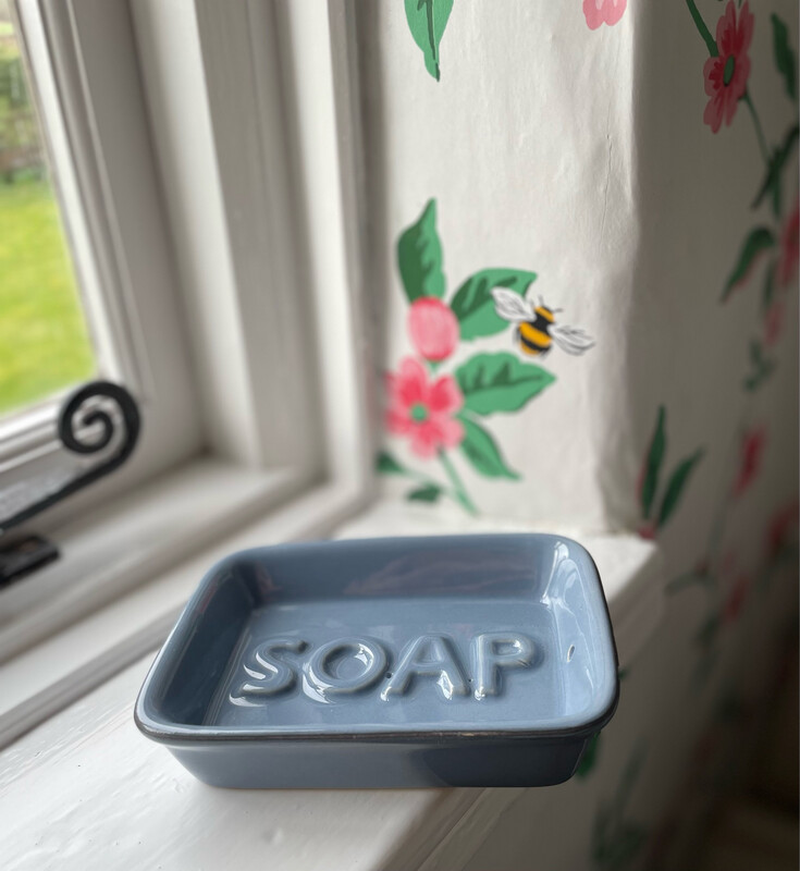 Blue Ceramic Soap Dish