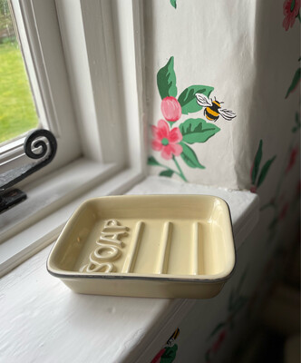 Cream Ceramic Soap Dish
