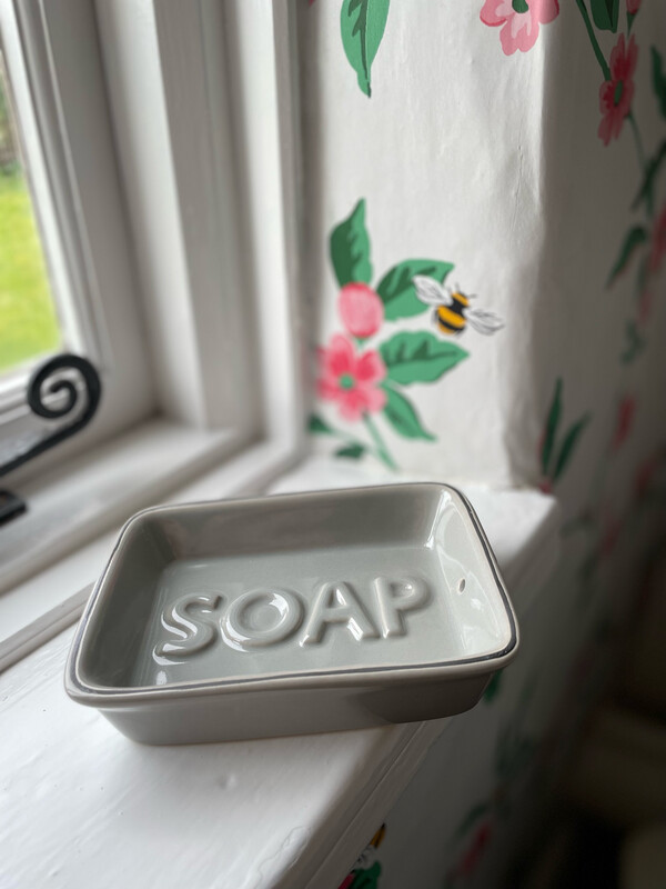 Grey Ceramic Soap Dish