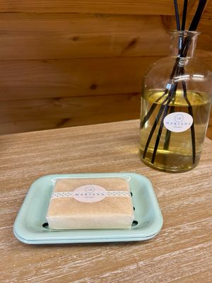 Pale Green Two-Part Enamel Soap Dish