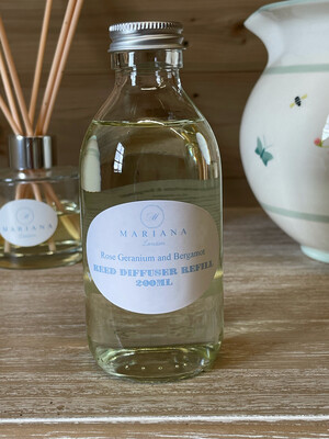 Rose Geranium and Bergamot Diffuser Refill (200ml)