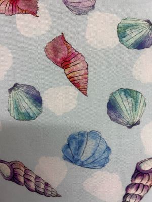 Pale Blue Shells Wash Bag (Handmade By Mariana)