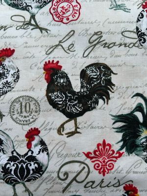 Black And White Cockerels Wash Bag (Handmade By Mariana)