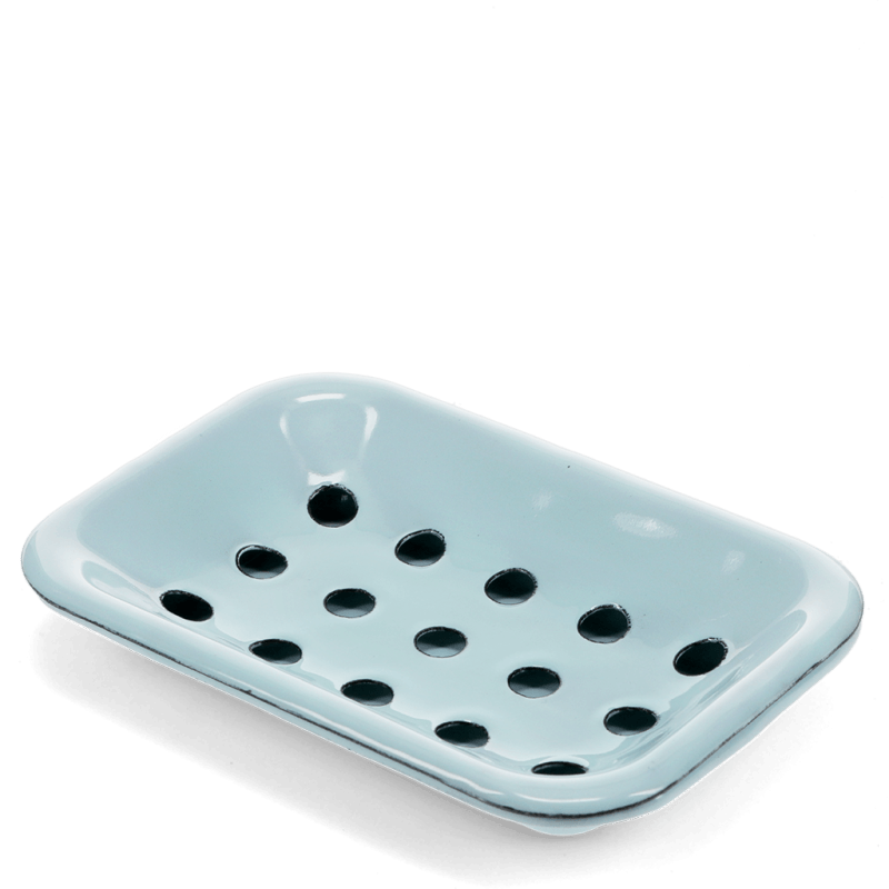 Pale Blue Two-Part Enamel Soap Dish