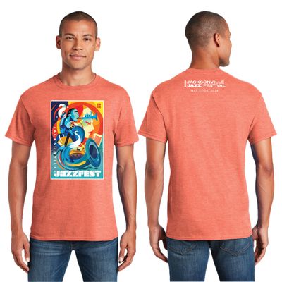 2024 Unisex Commemorative Poster T-Shirt - Heather Orange
