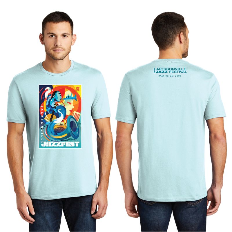 2024 Unisex Commemorative Poster T-Shirt - Seaglass Blue