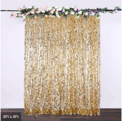 Premiere Gold Big Payette Sequin Backdrop Curtain Rental