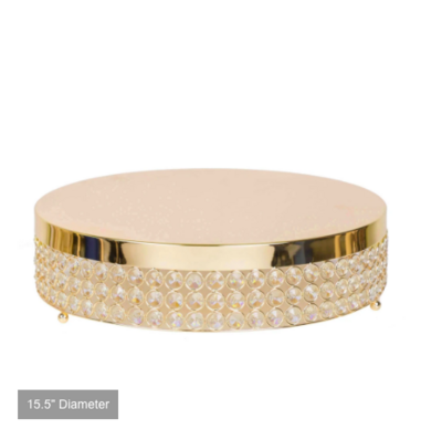 Gold Beaded Crystal Cake Stand Rental