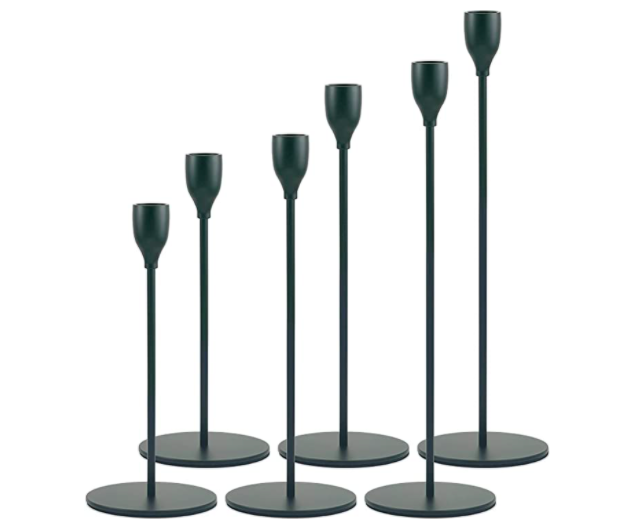 Luxe Black Taper Candle Holders