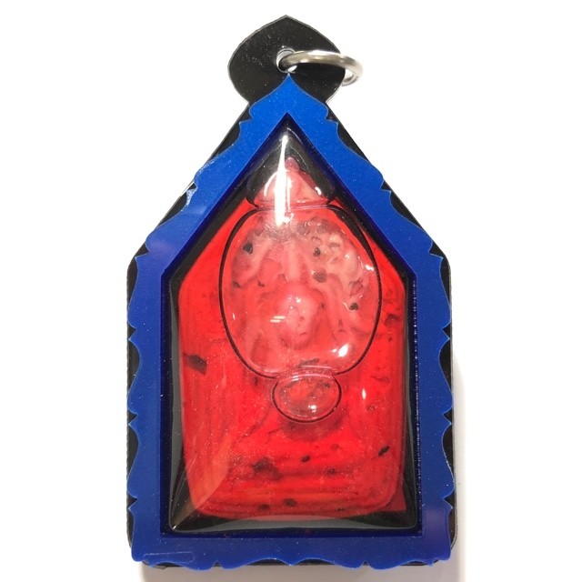 Khun Phaen Paya Tae Krua in Nam Man Prai Roi Choo Kama Sutra Love &amp; Mercy Charm Amulet Blue Frame Ajarn Prodt