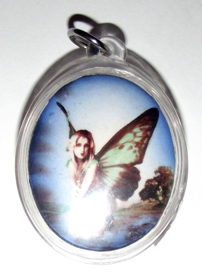 Mae Nang Prai Phii Suea Radtri (Nocturnal Butterfly) Deva Locket (Ongk Kroo) - Civet Oil Phial, 2 Takrut Maha Sanaeh, Maha Laluay Powders - AC Perm Prai Dam
