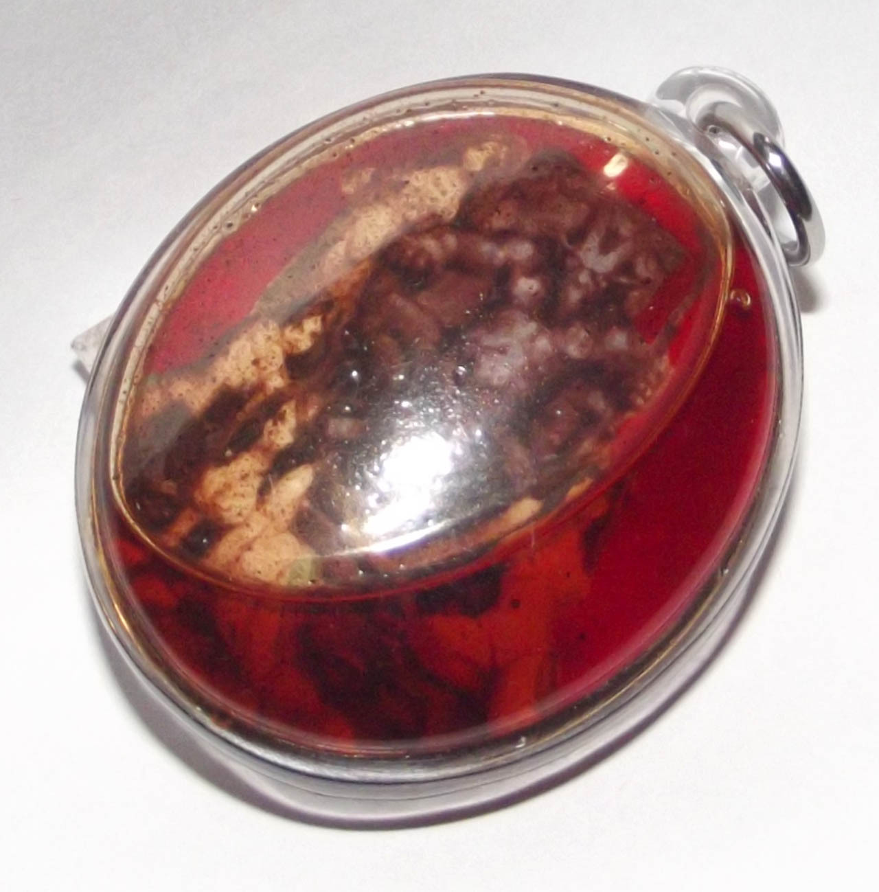 Paya Khao Kam Seduction and Gambling Locket (Ongk Kroo) immersed in Red Cockerel Prai Oil - Ajarn Perm Prai Dam 2555 BE