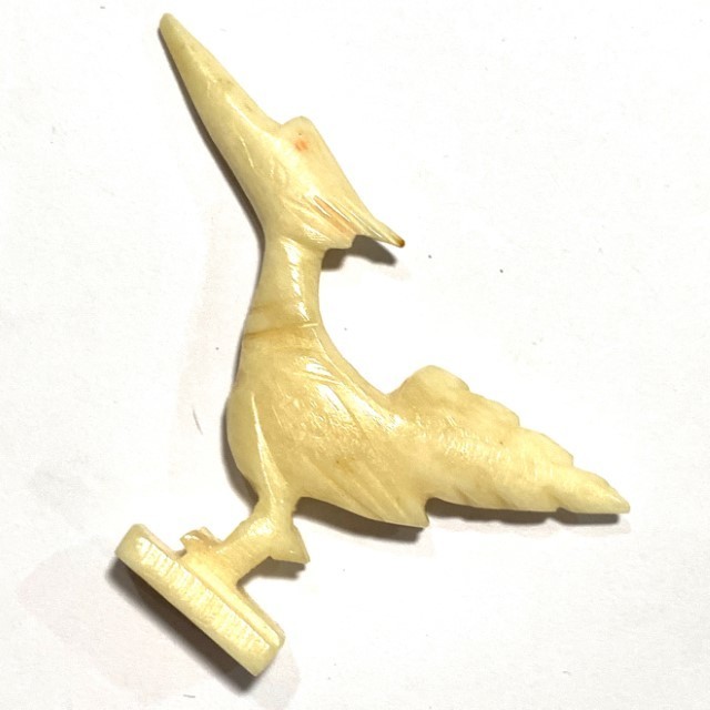 Paya Hongs Tong Nuea Ga Gae Carved Ivory Himapant Swan Hand Inscribed Luang Por Lae Wat Pra Song