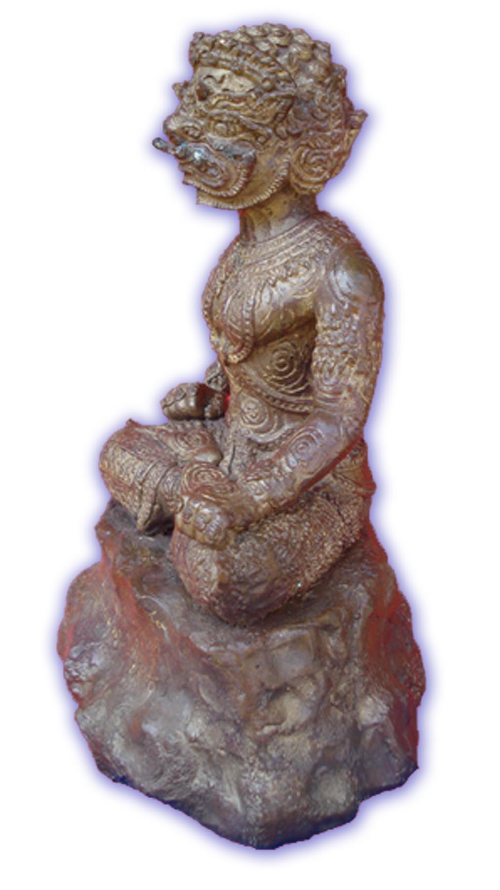 Pra Pirab Bucha statue - first edition 2550 BE - tagrud, sacred powder, candle and ruesi Pirab amulet inserts in base -Luang Phu Ka Long