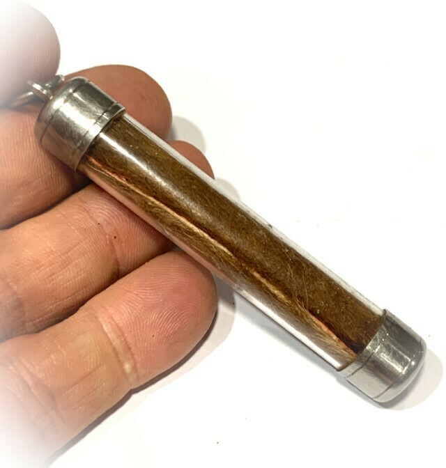 Takrut Hnang Suea Yant Maha Bao Maha Ud 7.5 Cm Tiger Wicha Gunstopper Amulet LP Yaem Wat Takian