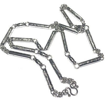 Stainless Steel Neck Chain for Amulets medium gauge with  Pra Sivali Arahant and Khom spells 1 single amulet attachment 25 Inches