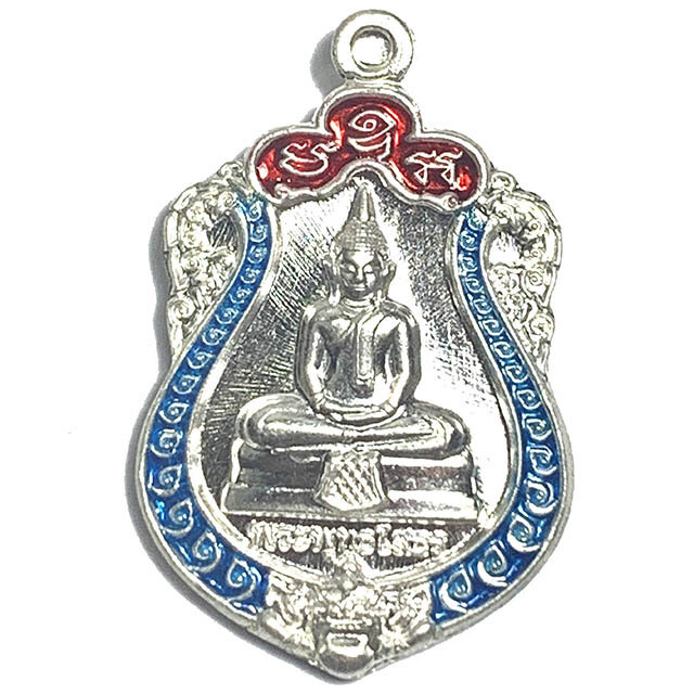 Rian Sema Yai Run 1 Luang Por Sotorn First Edition Solid Silver Red-Blue Rachawadee Enamels Limited Series Code Stamp Wat Saman 2561 BE