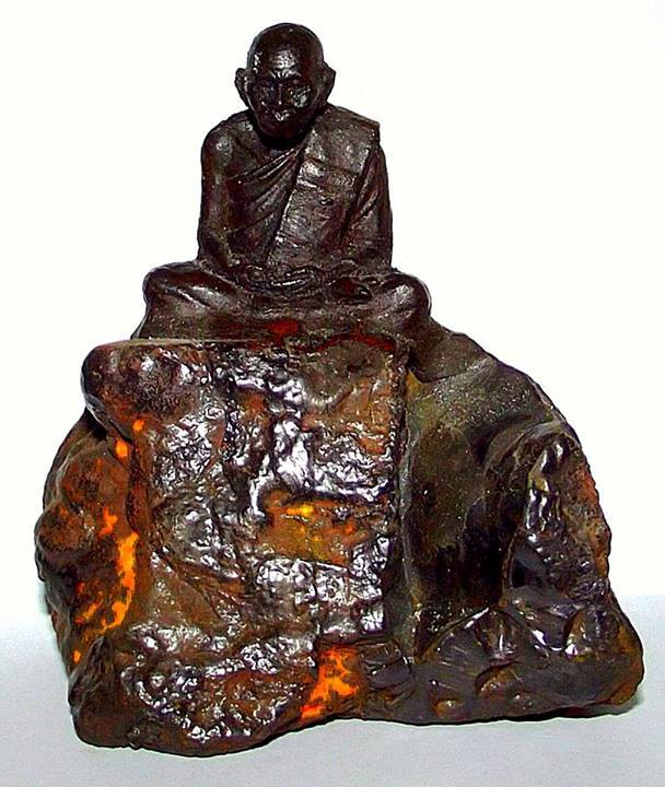 Adamantine Bucha Statue of the Great Master Por Tan Klai on a piece of Lek Lai - 3 x 3.6 Inches - Blessed by LP Khai &amp; the Khao Or Masters