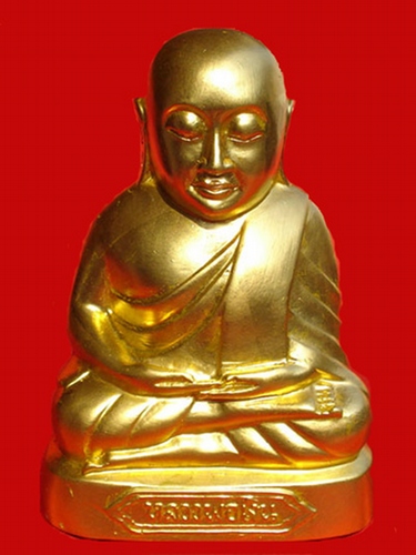 Pra Bucha Luang Por Ngern Wat Bang Klan (Pim Bpae Yim) 2540 BE - Ngern Hlai Ma (money comes flowing in) Edition - Nuea Tong Lueang Long Rak Pid Tong (gold leaf) - Puttapisek 2541 BE at Wat Bang Klan