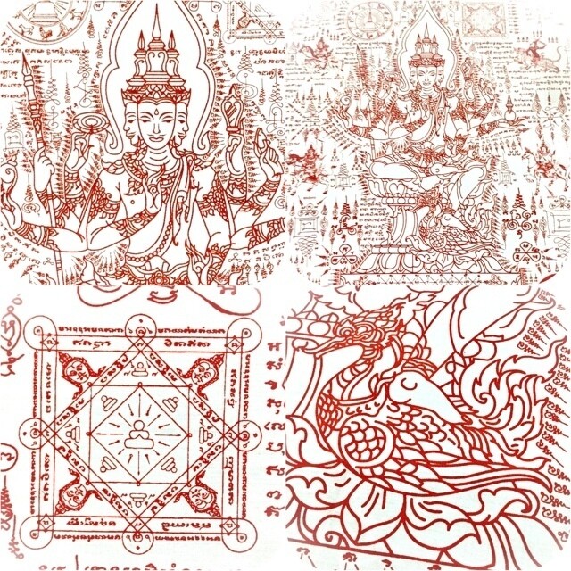 Pha Yant Maha Prohm Pratan Porn Giant Brahma Yantra Cloth 44 x 30 Inches - Pra Ajarn Waen Wat Pha Pracha Samakee Dhamma