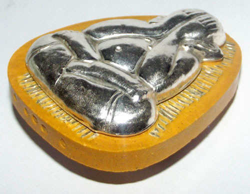 Pra Pid Ta Pokasap Ongk Kroo Model with 108 Takrut and a Solid Silver Buddha Image by Luang Por Supoj of Wat Huang Pattana