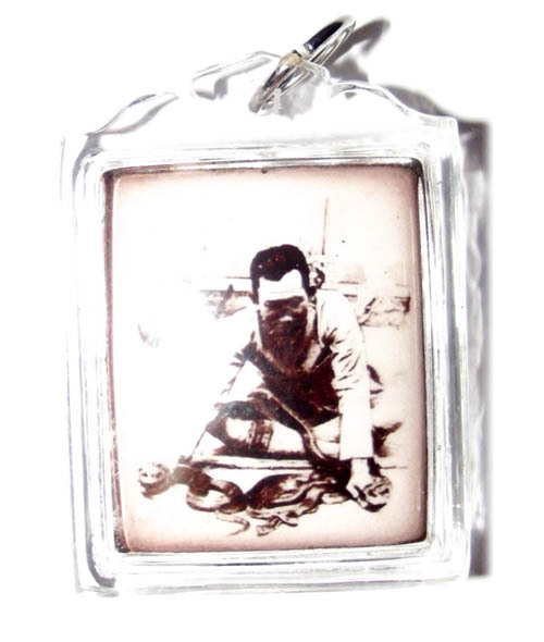 Roop Tai Wai Kroo Ajarn Forn Dee Sawang 2544 BE with Magic Spell Inscription on Rear face - Pra Ajarn Noo - Wat Beung Pra Ajarn