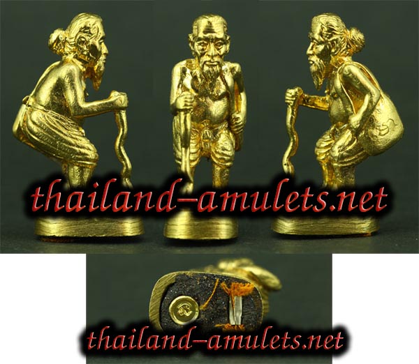 Choo Chok (Jujaka) Deity for acquiring Wealth and Possessions - Nuea Tong Tip - Luang Por Jirant - Wat Praja (waterproof case included)
