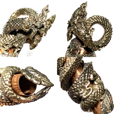 Takrut Nak Giaw Nuea Albaca Wai Kroo 2553 Edition Naga Charm for Riches and Protection Luang Phu Naen Kampiro