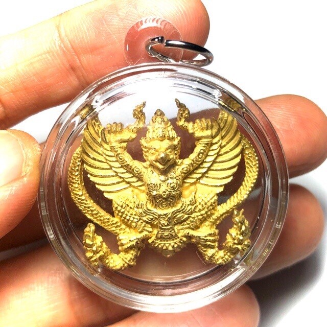 Paya Krut Song Nak Nuea Samrit Chup Tong Pon Sai Garuda with Nagas Amulet 2553 BE Pra Ajarn Amnaj