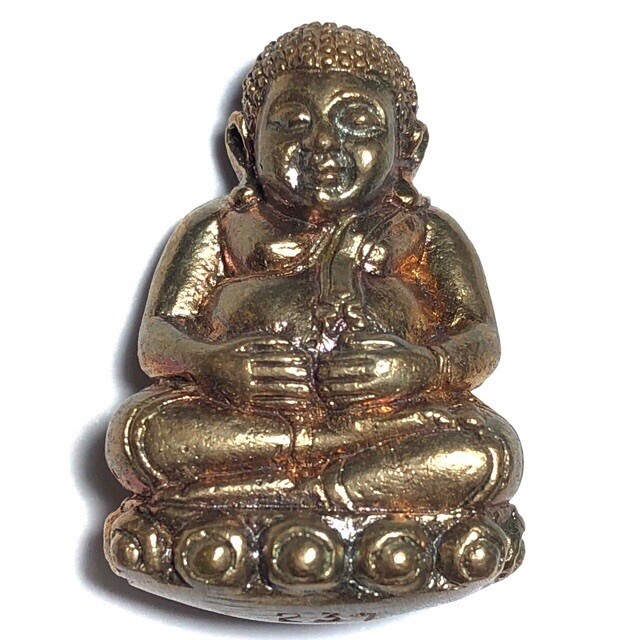 Pra Sangkajjai Wealthy Buddha - Nuea Sadtangk Daeng  - Run Gathin Jao Sua 2554 BE - Por Tan Prohm - Wat Palanupap 2 x 2.7 Cm - Free Casing + Shipping Included #351