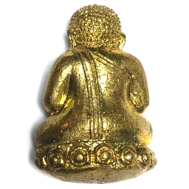 Pra Sangkajjai Wealthy Buddha - Nuea Tong Rakang - Run Gathin Jao Sua 2554 BE - Por Tan Prohm - Wat Palanupap 2 x 2.7 Cm - Free Casing + Shipping Included #122