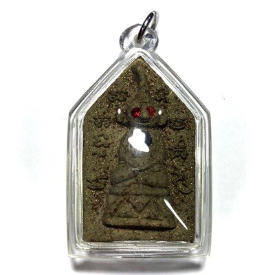 Pra Khun Phaen Hlang Pra Ngang Dta Daeng - Nuea Wan Pasom Pong Mai Takian (Sacred Herb + Takian Tree powder) Fang Ploi Takrut Ngern (Garnets and silver Takrut) - Run Mee Ngern Tong - Luang Phu Key