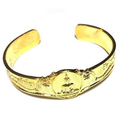Gamlai Luang Por Pra Sai Nuea Galai Tong Baramee Por Edition Sacred Buddhist Bracelet Wat Po Chai 2552 BE