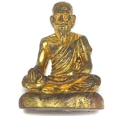 Ruesi Boroma Kroo Chiwok Gomarapaj (Jivaka) Healing Amulet Blessed by Luang Por Jaran (Wat Ampawa) - Nuea Tong Pasom - Hmor Som Hmay Tong Prasert (Doctor Som Hmay)