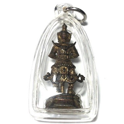 Taw Waes Suwan Loi Ongk statuette with case - Nuea Nava Loha - Luang Por Rueang Yot