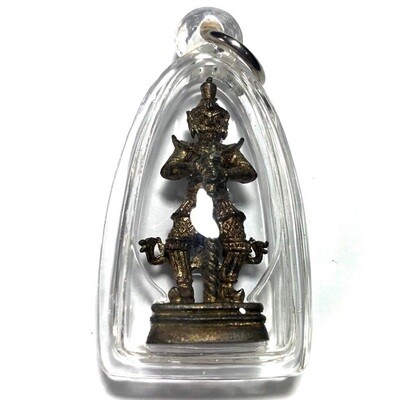 Taw Waes Suwan Loi Ongk statuette with case - Nuea Nava Loha - Luang Por Rueang Yot