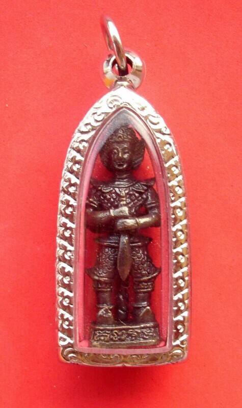 Taw Waes Suwan Song Hnaa (two faced Waes Suwann with Deva and Yaksa face) Luang Por Goy - Wat Khao Din Dtai - stainless steel casing included