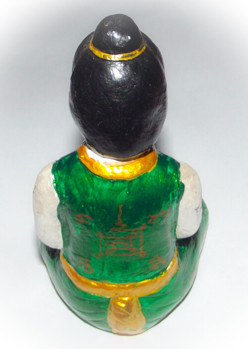 Kumaree - Female Kumarn Tong Bucha Statue (Green) - stuffed with Nam Man Prai - Luang Por Dam - Wat Pra Puttabat Radtana Kiree